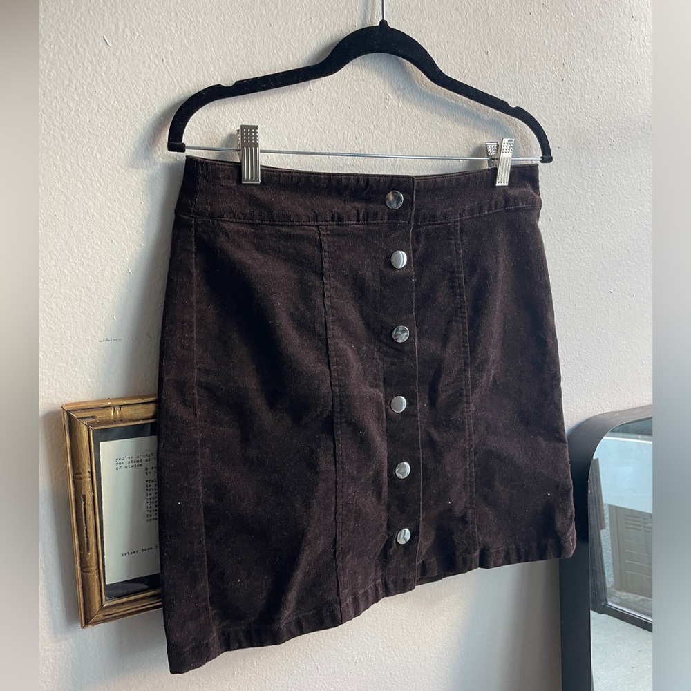 Loft Brown Corduroy Mini Skirt